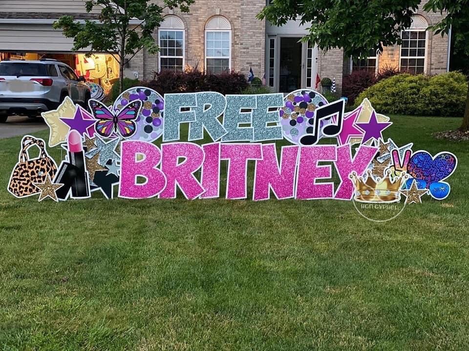 Free Britney Sign Gypsies SG Yard Greetings